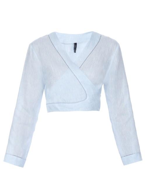 Lisa Marie Fernandez Tie-front Linen Top