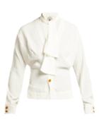 Matchesfashion.com Vivienne Westwood - Wilma Crepe De Chine Blouse - Womens - White