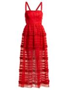 Emilio De La Morena Jade Silk And Lace Gown
