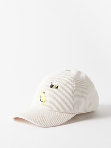 Thom Browne - Bird And Bee-embroidered Cotton-corduroy Cap - Mens - Beige