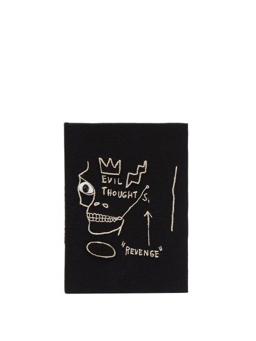 Matchesfashion.com Olympia Le-tan - X Basquiat Evil Thoughts Clutch - Womens - Black White