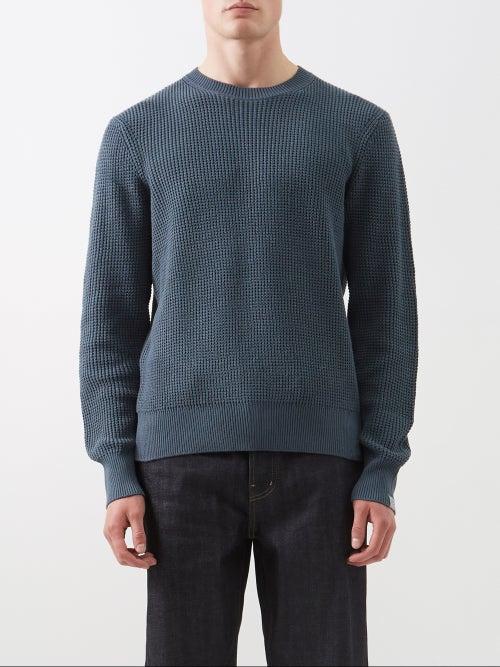 Rag & Bone - Dexter Waffle-knit Cotton Sweater - Mens - Turquoise