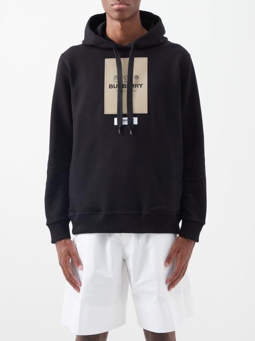 Burberry - Logo-patch Cotton-jersey Hooded Sweatshirt - Mens - Black