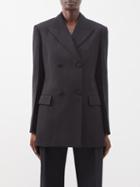 Jil Sander - Double-breasted Slubbed-canvas Suit Jacket - Womens - Black