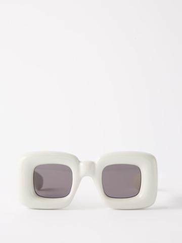 Loewe Eyewear - Inflated Square Acetate Sunglasses - Mens - Grey White