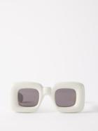 Loewe Eyewear - Inflated Square Acetate Sunglasses - Mens - Grey White