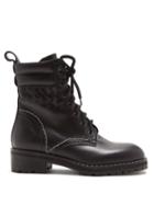 Matchesfashion.com Bottega Veneta - Chain Embellished Leather Ankle Boots - Womens - Black