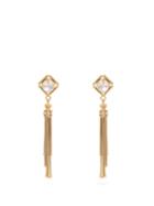 Matchesfashion.com Prada - Crystal Embellished Tassel Earrings - Womens - Gold