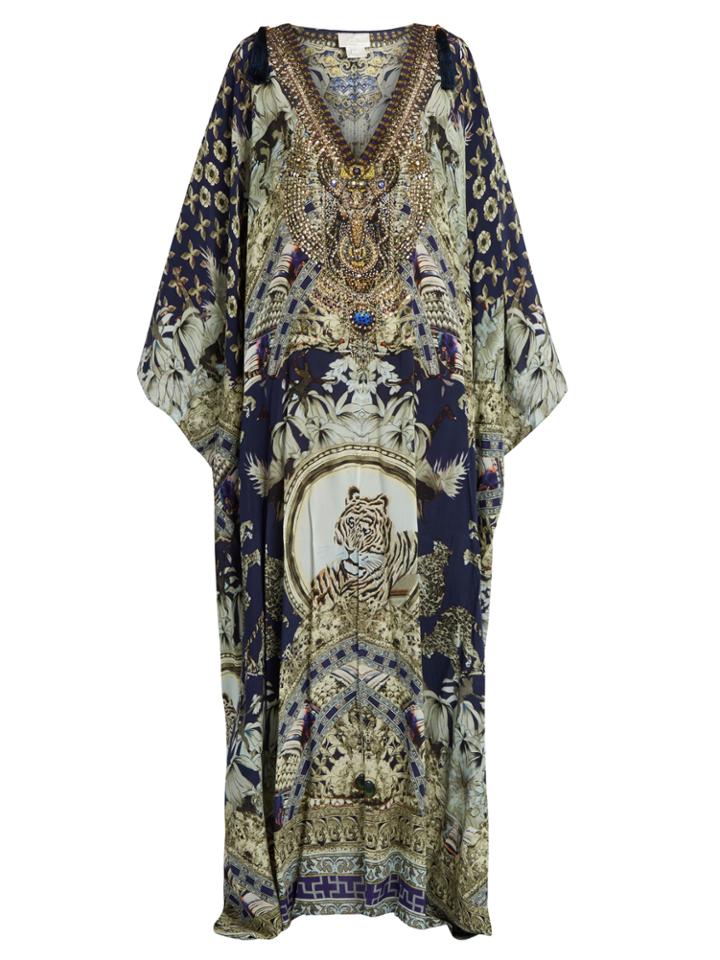 Camilla A Little Past Twilight-print Silk Kaftan