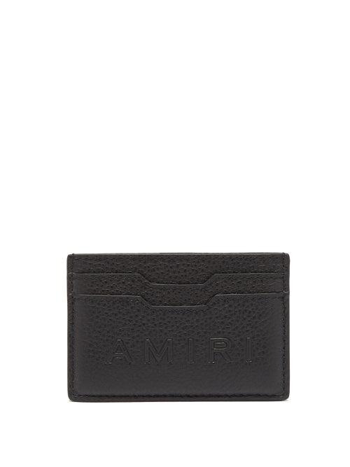 Amiri - Logo-debossed Leather Cardholder - Mens - Black