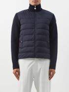 Moncler - Quilted Zip-front Cotton-blend Cardigan - Mens - Navy