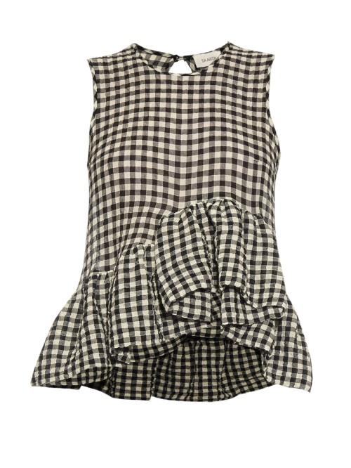 Isa Arfen Ruffle-trimmed Cotton-blend Top