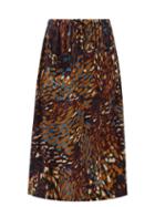 Altuzarra - Tandy Printed-satin Skirt - Womens - Brown Multi