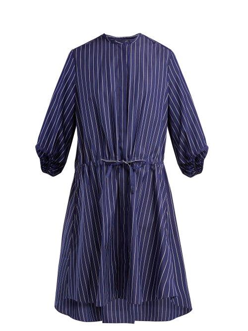 Matchesfashion.com Maison Rabih Kayrouz - Striped Cotton Poplin Shirtdress - Womens - Blue