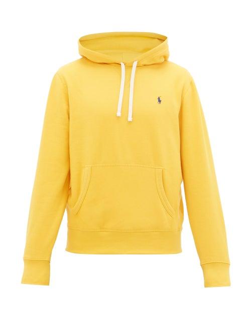 Matchesfashion.com Polo Ralph Lauren - Logo-embroidered Cotton-blend Hooded Sweatshirt - Mens - Yellow