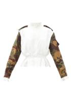Matchesfashion.com Preen By Thornton Bregazzi - Regina Camouflage-sleeve Silk Blouse - Womens - Camouflage
