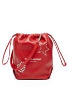 Matchesfashion.com Saint Laurent - Teddy Studded Leather Bucket Bag - Womens - Red Silver