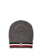 Moncler Striped Wool And Cashmere-blend Beanie