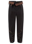 Jacquemus - Lace-appliqu Cotton-ripstop Trousers - Mens - Black