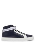 Matchesfashion.com Buscemi - 100mm Sport Leather High Top Trainers - Mens - White Navy