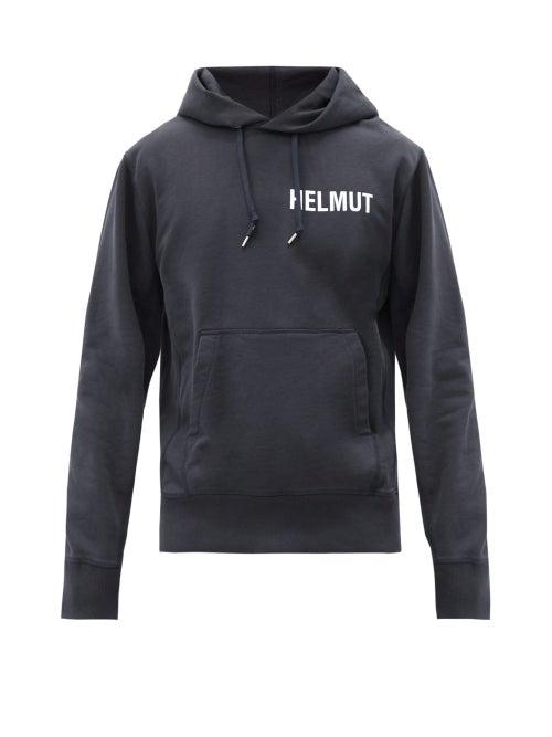 Matchesfashion.com Helmut Lang - Glowcore Printed Cotton Jersey Hooded Sweatshirt - Mens - Navy