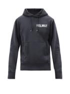 Matchesfashion.com Helmut Lang - Glowcore Printed Cotton Jersey Hooded Sweatshirt - Mens - Navy