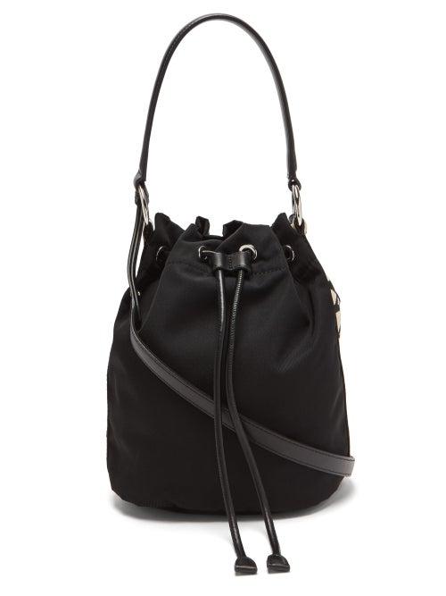 Matchesfashion.com Stella Mccartney - Logo-appliqu Twill Bucket Bag - Womens - Black