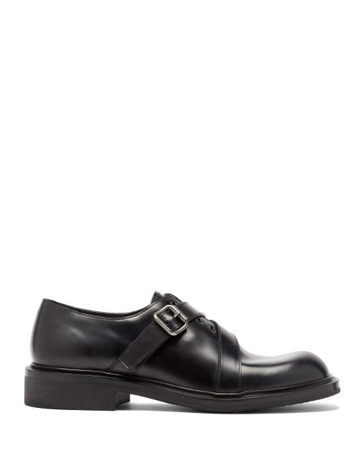 Matchesfashion.com Prada - Spazzalato Leather Monk Strap Shoes - Mens - Black