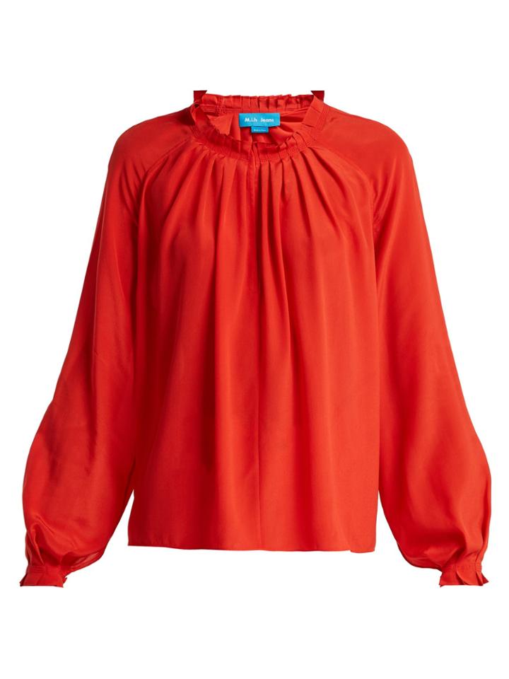 M.i.h Jeans Sidi Pleated Silk Blouse