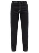 Matchesfashion.com Maison Margiela - Raw-cut Topstitched Straight-leg Jeans - Mens - Black