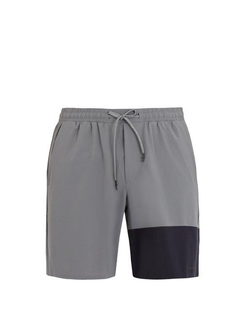 Matchesfashion.com Falke Ess - Lightweight Contrast Panel Shorts - Mens - Grey Multi