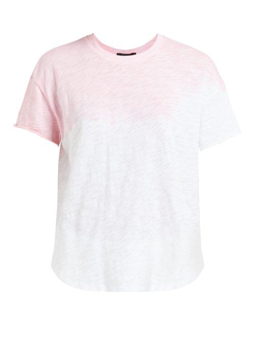 Matchesfashion.com Atm - Dip Dyed Slubbed Cotton T Shirt - Womens - Pink White