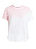 Matchesfashion.com Atm - Dip Dyed Slubbed Cotton T Shirt - Womens - Pink White