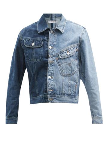E.l.v. Denim - The Twin Two-tone Denim Jacket - Womens - Dark Blue