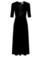 Saint Laurent Satin-bow Velvet Midi Dress