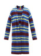 The Elder Statesman - Striped Cashmere Longline Cardigan - Womens - Blue Multi