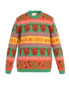 Matchesfashion.com Gucci - Tiger And Snake Intarsia Wool Sweater - Mens - Orange Multi
