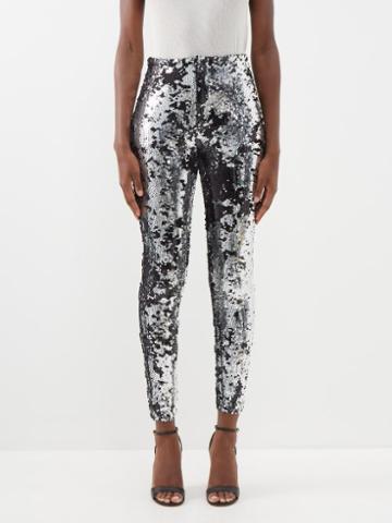 Isabel Marant - Madilio Sequinned Cotton Leggings - Womens - Silver