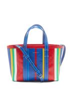 Balenciaga - Barbes S Striped Leather Tote Bag - Womens - Multi