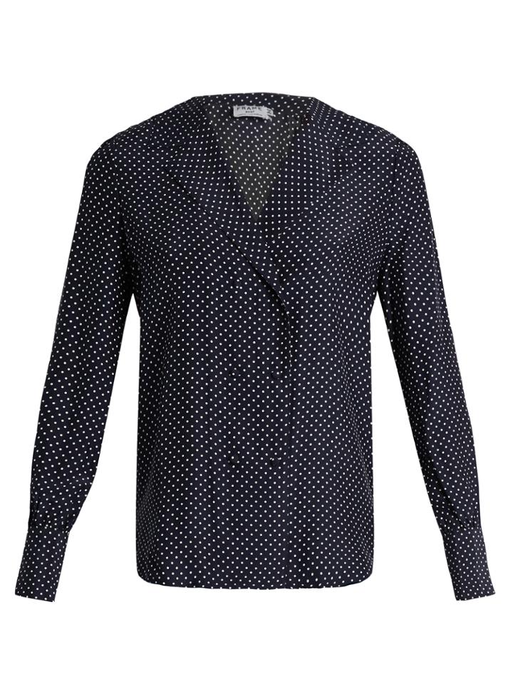 Frame Sgt. Pepper Polka-dot Silk Blouse