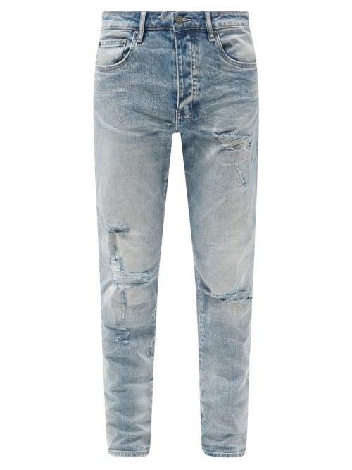 Mens Rtw Ksubi - Chitch Punk Distressed Slim-leg Jeans - Mens - Blue
