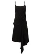 Matchesfashion.com Colville - Drawstring Cut-out Satin Dress - Womens - Black