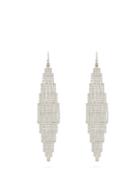 Matchesfashion.com Saint Laurent - Geometric Crystal-mesh Earrings - Womens - Crystal