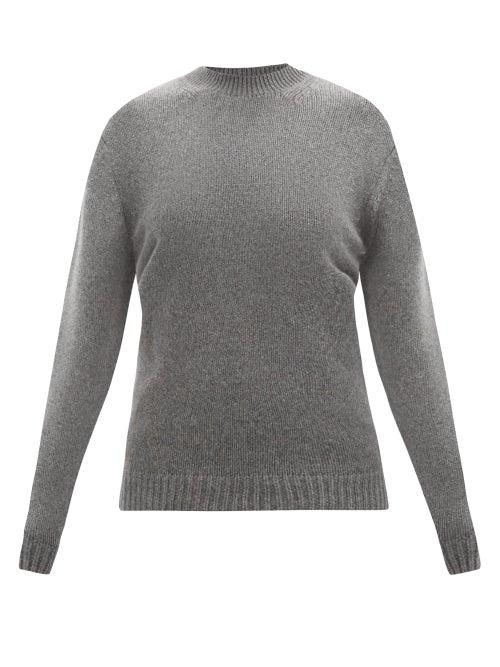 Raey - Recycled-cashmere Blouson-back Crew-neck Sweater - Womens - Dark Grey