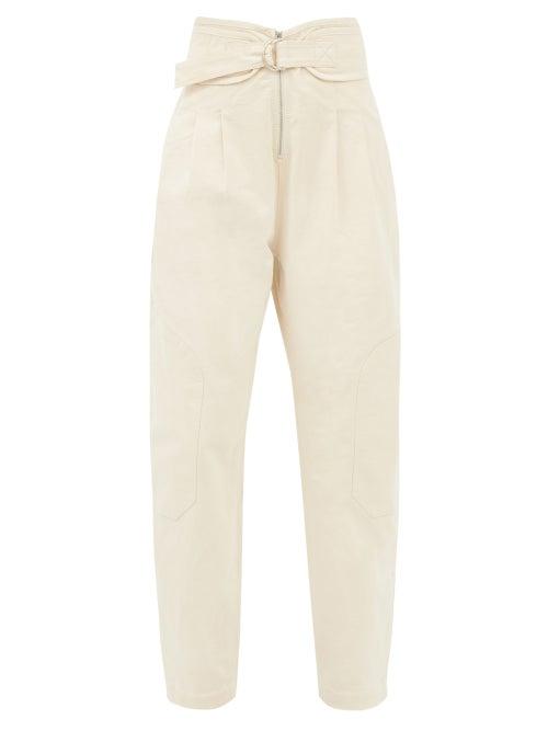 Sea - Suri Belted Cotton-canvas Trousers - Womens - Cream