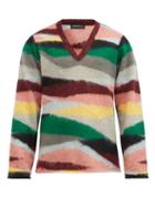 Matchesfashion.com Undercover - Disfigured V-neck Stripe Mohair Sweater - Mens - Multi