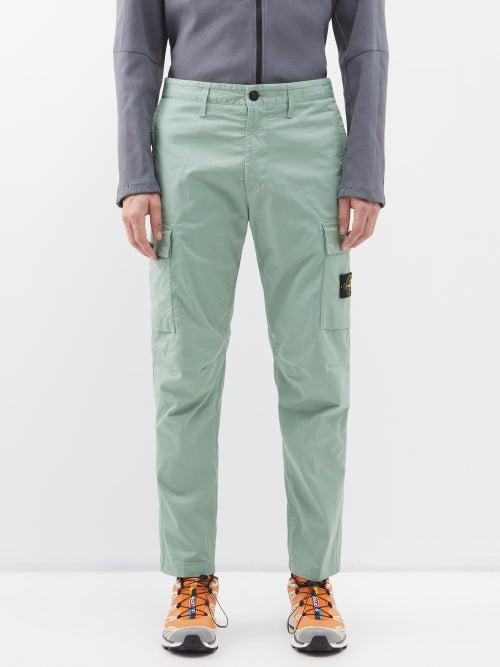 Stone Island - Cotton-blend Twill Cargo Trousers - Mens - Light Green