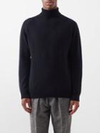 Sunspel - Roll-neck Lambswool Sweater - Mens - Navy