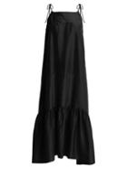 Matchesfashion.com Loup Charmant - Kalahari Tie Shoulder Sandwashed Silk Dress - Womens - Dark Blue