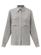 Matchesfashion.com Raey - Sheer Wool-blend Shirt - Womens - Grey Marl